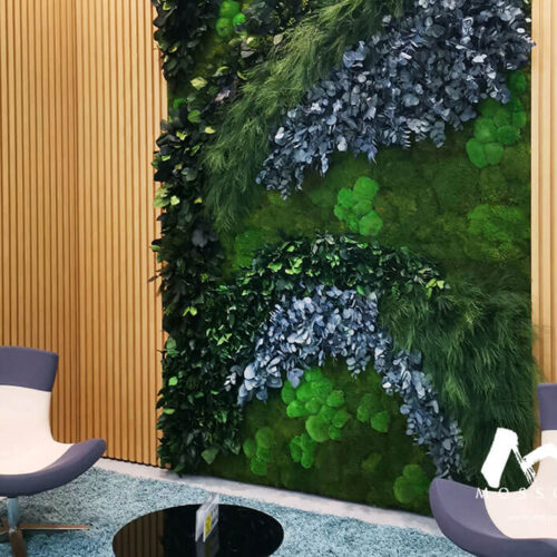 Preserved moss wall in Roche office